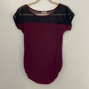 Burgundy dress up shirt, size M